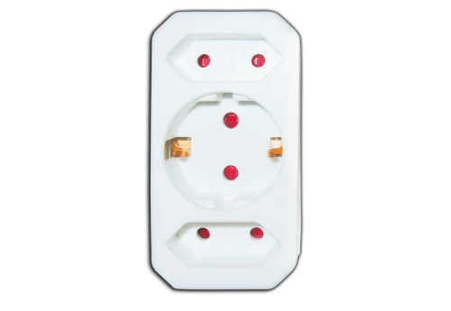 G3-C1-1/2 Adaptor από 1 σούκο πρίζα σε 2 διπολικές και 1 σούκο