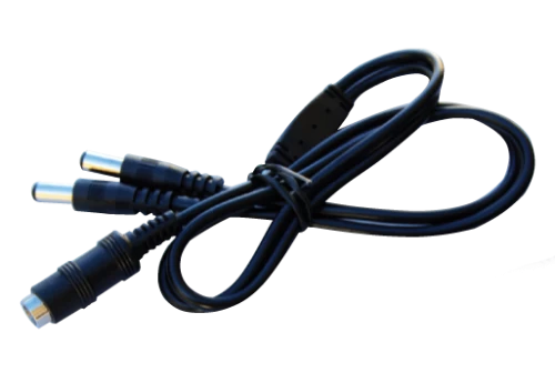 CV-DC1-2M DC power cable male (5.5 x 2.1mm) to 2 female DC connectors (5.5 x 2.1mm), 0.4m
