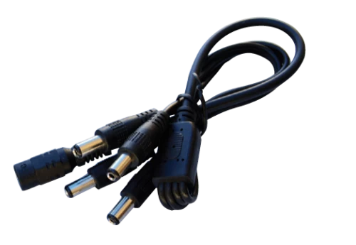 CV-PL-004 DC Power cable male (5.5 x 2.1mm) to 4 female DC connectors (5.5 x 2.1mm), 0.4m