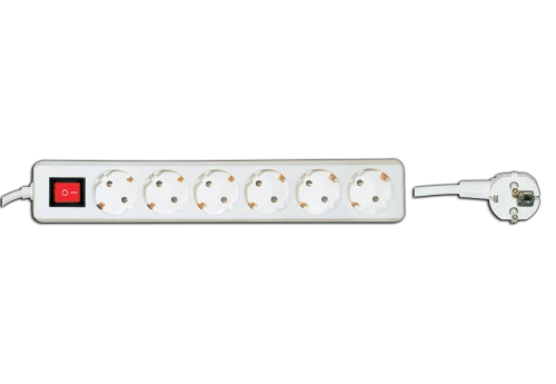 GOC-6S Power strip with switch 6 outlets with 3x1mm cable