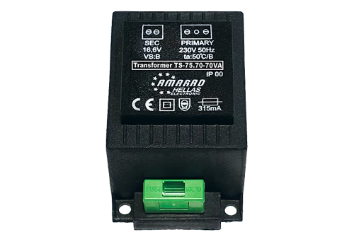 TS-7570 Μετασχηματιστής για συστήματα ασφαλείας-πυρανύχνευσης 16.6V 70VA