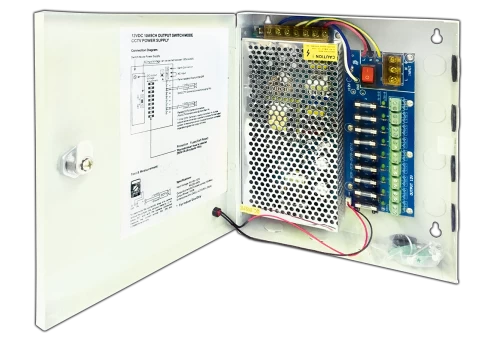 AMR-1209C-10A Power supply for C.C.T.V. cameras 12V 10A 9 channels