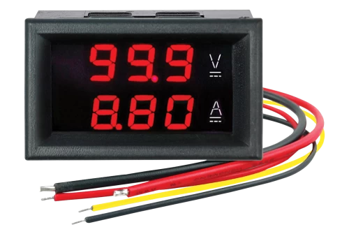VAM-0-100V DC/0-10A DC Ψηφιακό DUAL βολτόμετρο 0-100V DC/ αμπερόμετρο 0-10A DC με ενσωματωμένο SHUNT