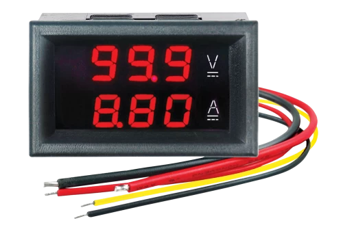 VAM-0-100V DC/0-10A DC Digital dual voltmeter 0?100V DC / ammeter 0?10A DC with built-in shunt