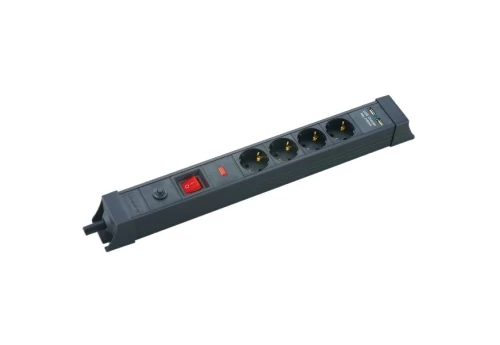 OFFER SP-04S-USB Safety power strip with 4 Schuko outlets and 2 USB ports, with 3x1.5mm cable